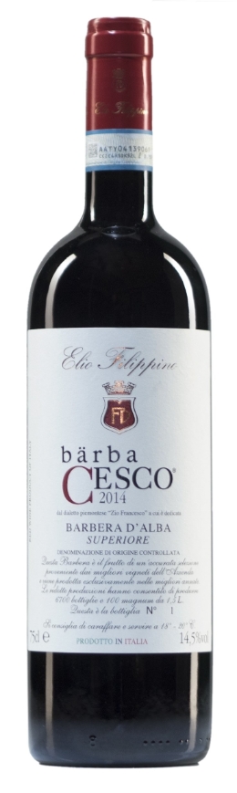 Bärba Cesco Barbera d'Alba Sup 2.020 Superiore. Elio Filippino